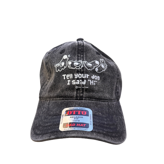 "Tell your Dog I said 'Hi'" Black Baseball Cap