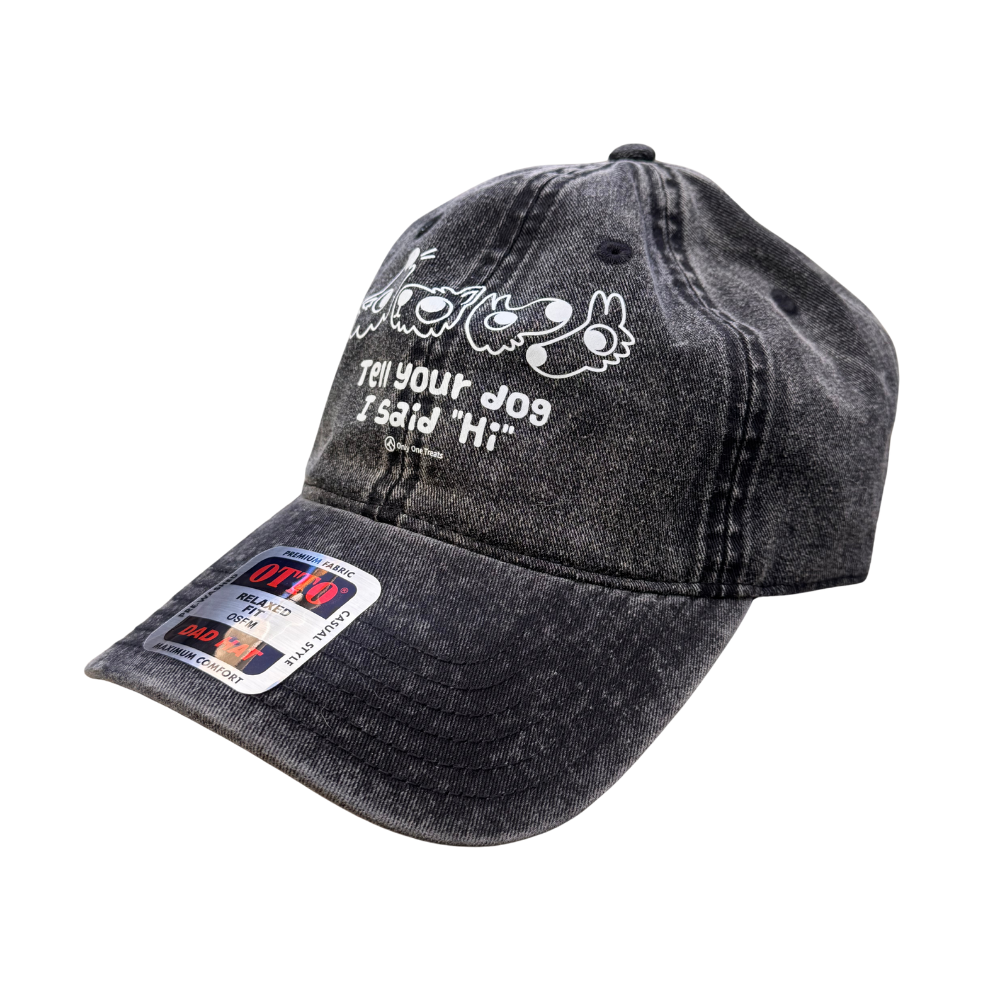 "Tell your Dog I said 'Hi'" Black Baseball Cap