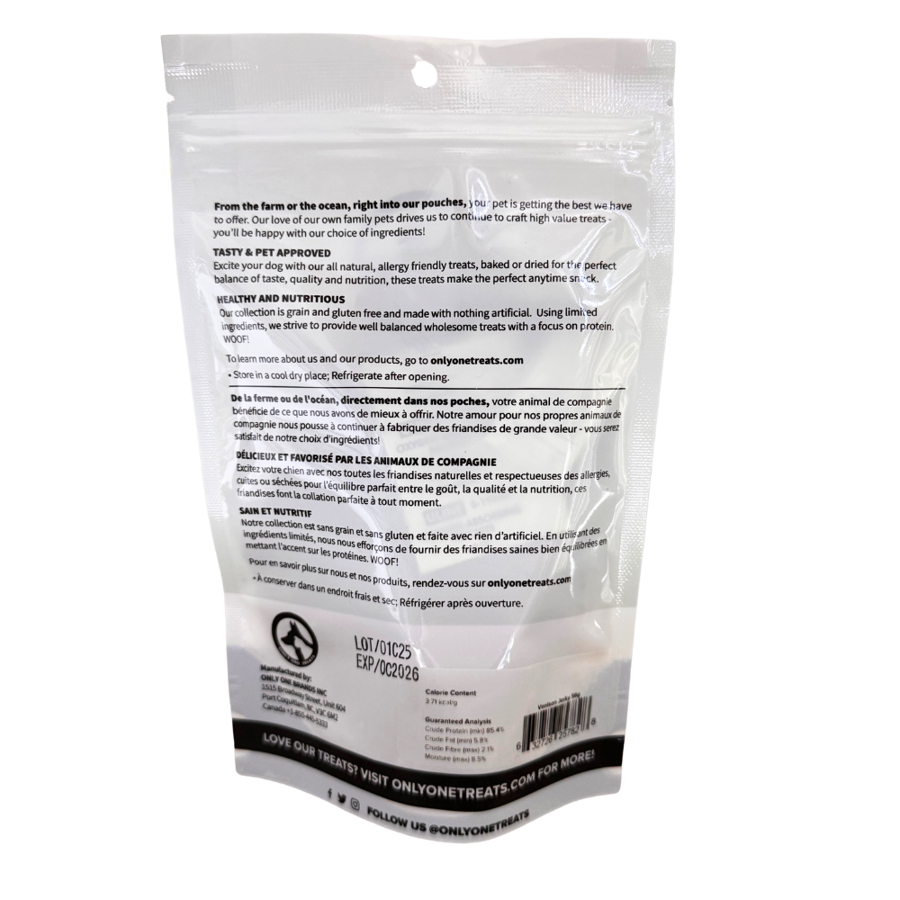 venison dog treats - venison jerky 56g- Only One Treats