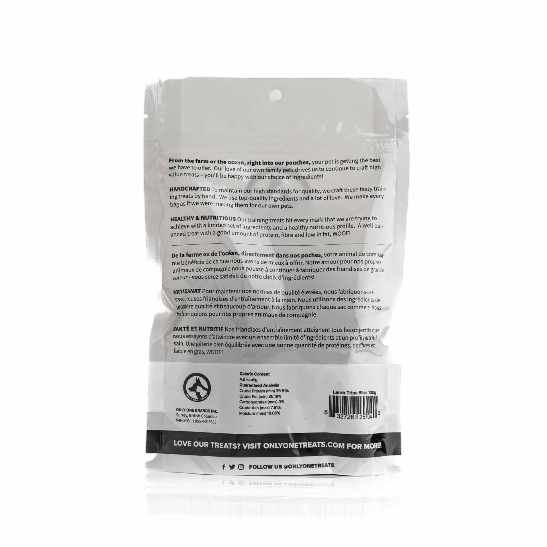 Lamb Tripe Bites 100g - Only One Treats