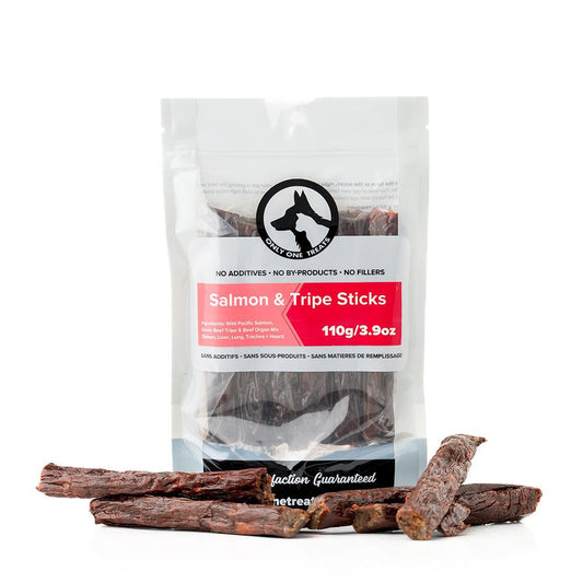 Salmon & Beef Tripe Sticks 110g - Only One Treats