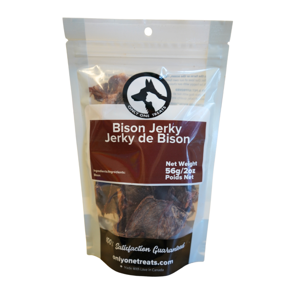 Bison Dog Treats - Bison Jerky 56g- Only One Treats