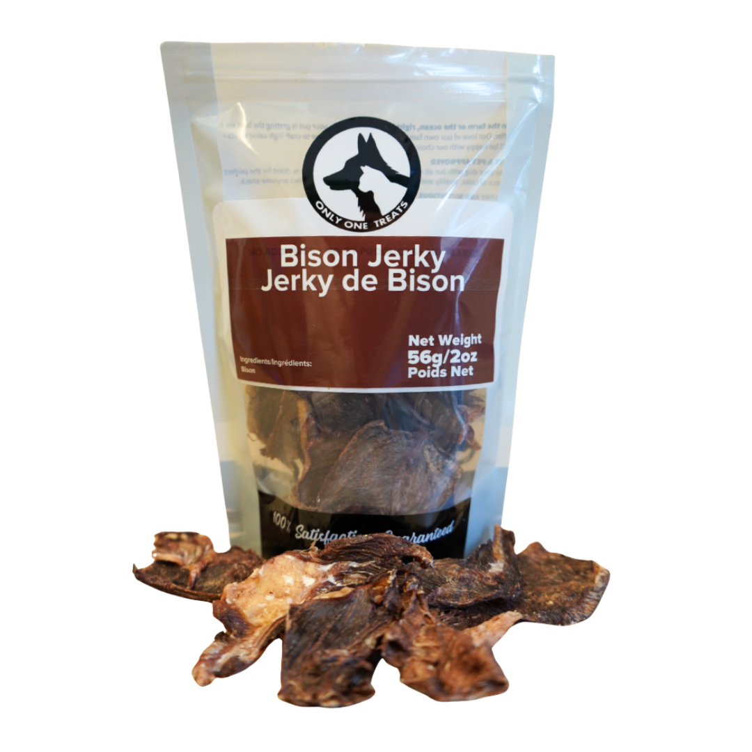 Bison Dog Treats - Bison Jerky 56g- Only One Treats