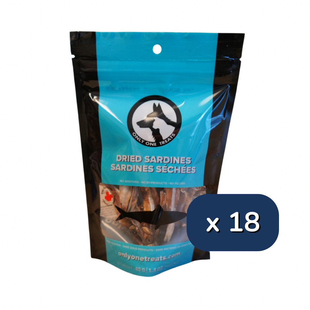 Dried Sardines 40g - Case of 18 - Only One Treats - For Dogs - For Cats