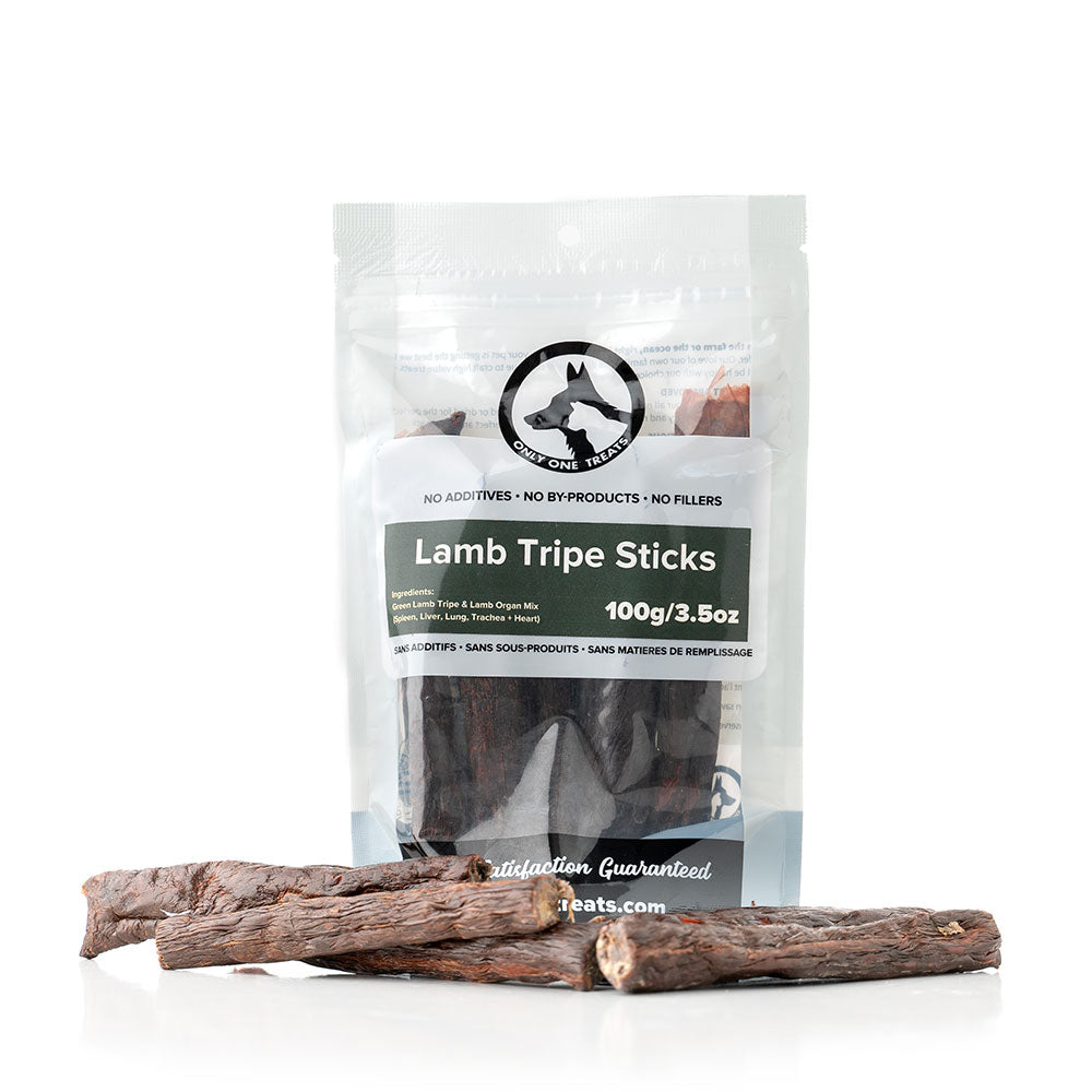Lamb Tripe Sticks 100g - Only One Treats Canada Wholesale Bulk