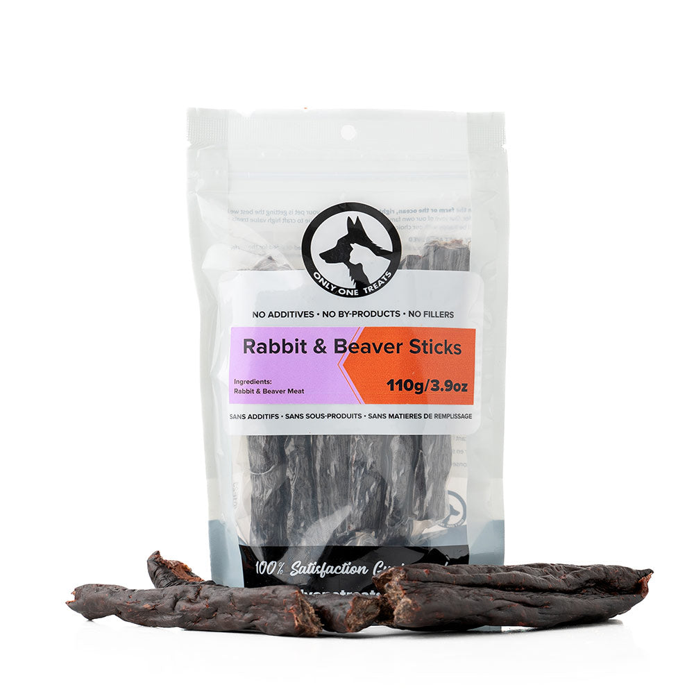 Rabbit & Beaver Sticks 110g - Only One Treats Canada Wholesale Bulk