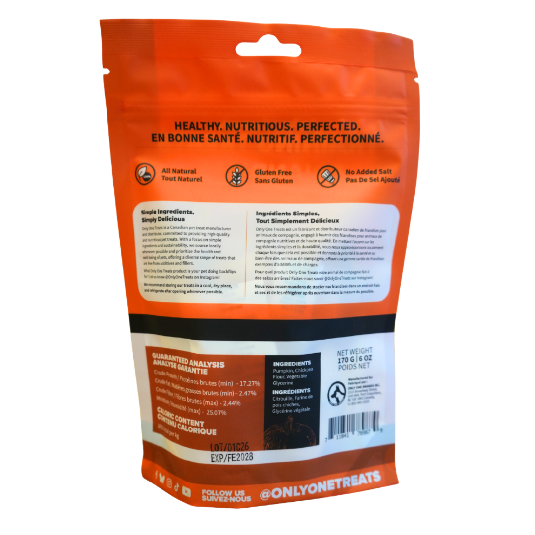 Fresh Soft Pumpkin Training Treats 170g - Only One Treats - For Dogs - Dog Treats