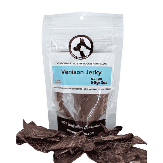 Venison Jerky 56g- venison dog treats - Only One Treats